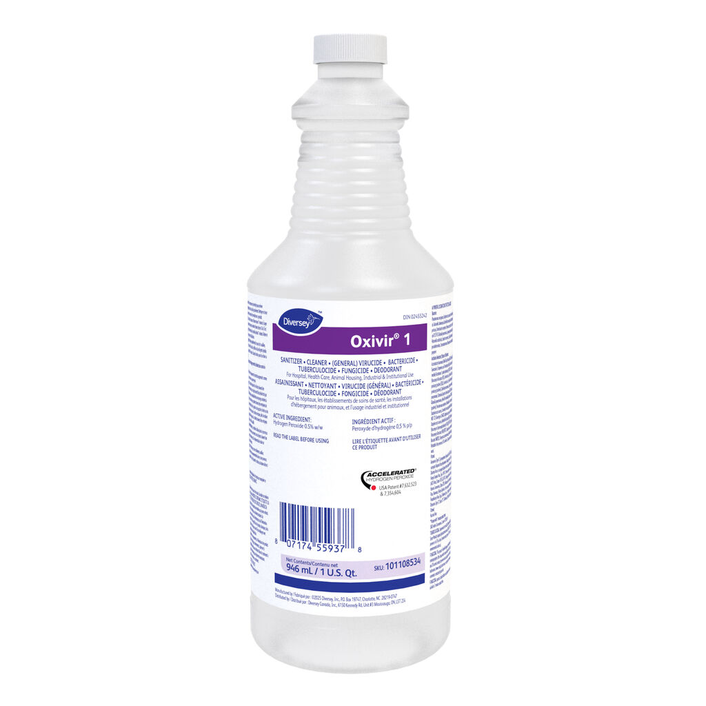 Oxivir® 1 RTU, 946ml, 12/CT - DÉSINFECTANT • NETTOYANT • VIRUCIDE (GÉNÉRAL) • BACTÉRICIDE • TUBERCULOCIDE • FONGICIDE • DÉODORANT